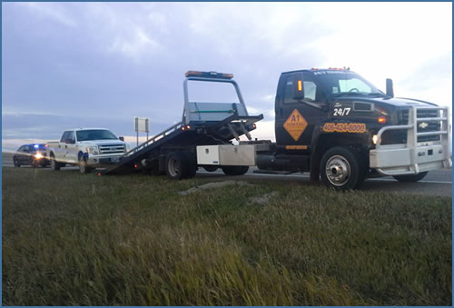 One of the wreckers owned by A1 Towing of Shelby MT.